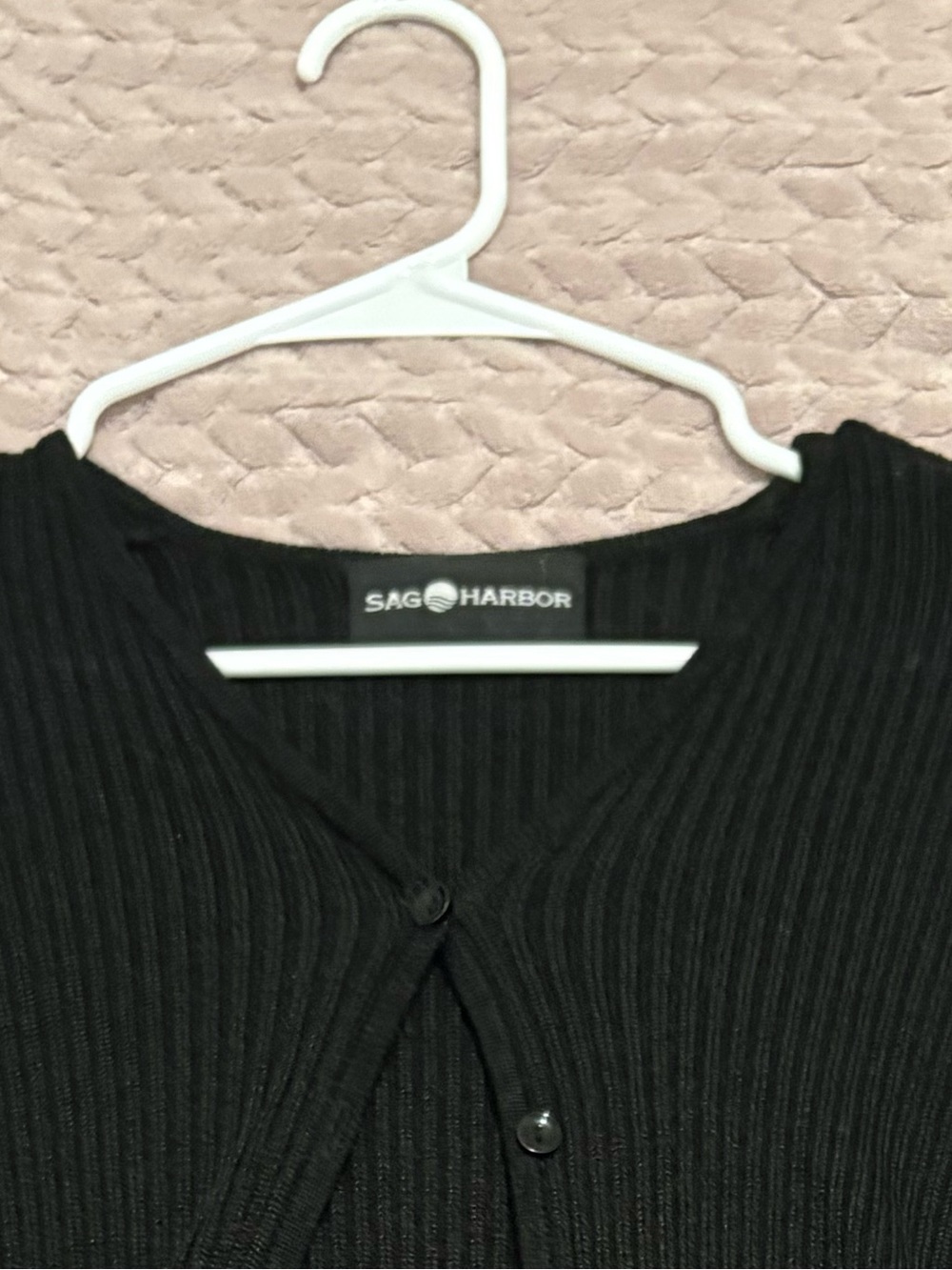 Arbor Black Ribbed Button-Front Cardigan - Picture 3 of 3